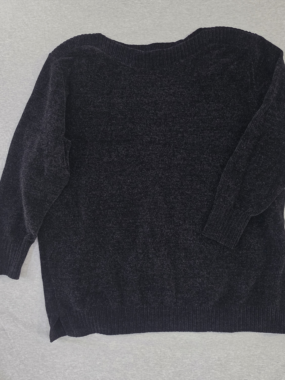Belle by Kim Gravel Black Scoop Neck Chenille-Style Sweater Size 2X